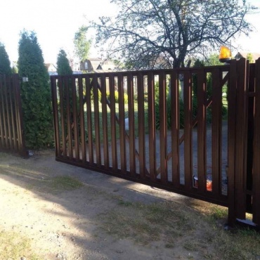 Ворота откатные металлические из алюминиевого профиля 2250x1500